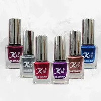 High shine Nail Polish Nail Metallic Finish Multi color Combo set Silver-Maroon-Purple-Blue-Coffee-Darkred-thumb1