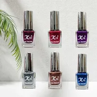 High shine Nail Polish Nail Metallic Finish Multi color Combo set Silver-Maroon-Purple-Blue-Coffee-Darkred-thumb2