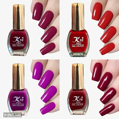 Quick dry High Shine Long lasting Matte finish Nail Polish combo Red-Purple-Darkred-Beetred-Nail-Polish-thumb0