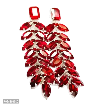 Stylish Red Brass Earrings For Women-thumb0