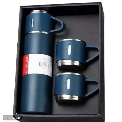 Stainless Steel Thermo 500Ml Vacuum Insulated Flask Set With 3 Cups-thumb0