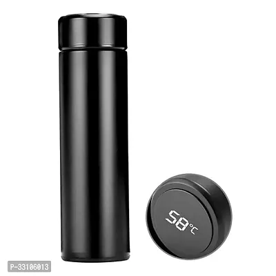 Hotline Stainless Steel LED Temperature Display with Double Wall Insulated Vacuum Flask Intelligent Cup - (Black, 500ml)