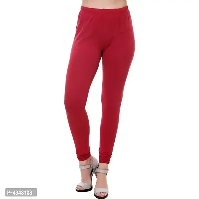 Stylish Maroon Viscose Regular Fit Solid Leggings For Women-thumb0