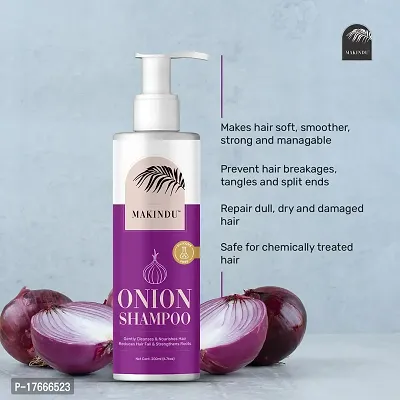MAKINDU COSMETICS Onion Shampoo for Hair Growth 200ml and Hair Fall Control - With Shallot Onion and Amla Suitable for Both Men  Women-thumb5