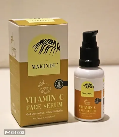 MAKINDU COSMETICS Vitamin C Face Serum For Bright  Glowing Skin, Anti Ageing Formula With Hyaluronic Acid For All SkinTypes | Boost Collagen and Elastin for Anti aging, Skin Repair | For Dark Circles