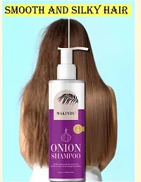 MAKINDU COSMETICS Onion Shampoo for Hair Growth 200ml and Hair Fall Control - With Shallot Onion and Amla Suitable for Both Men  Women-thumb1