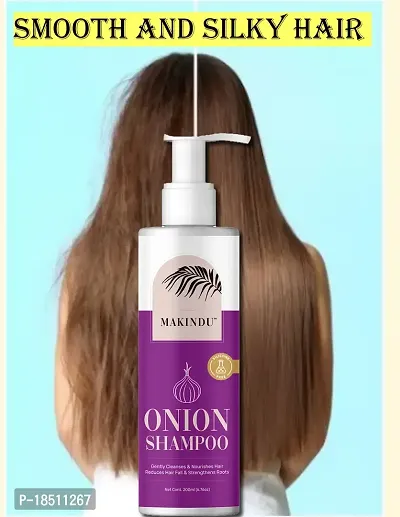 MAKINDU COSMETICS Onion Shampoo for Hair Growth 200ml and Hair Fall Control - With Shallot Onion and Amla Suitable for Both Men  Women-thumb2