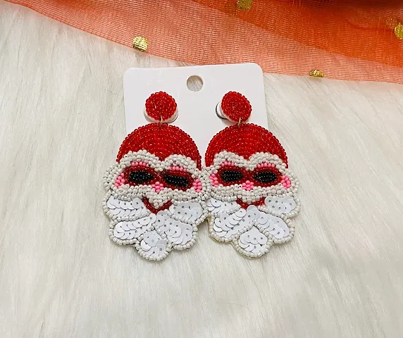 Handmade santa earring