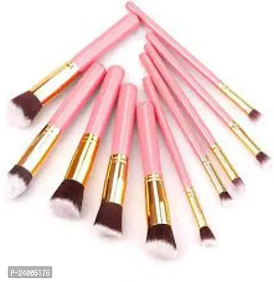 Makeup Brushes -Set of 10 Pieces (Pink)-thumb0