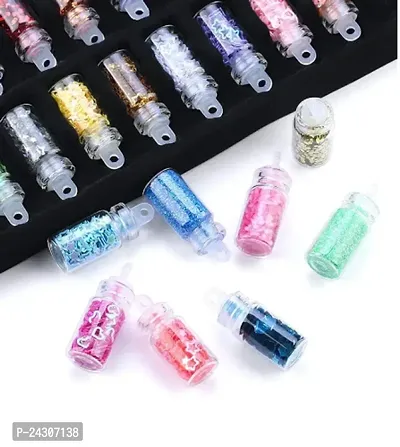 Multicolor Nail Art Glitter 48 Bottle Set-thumb0