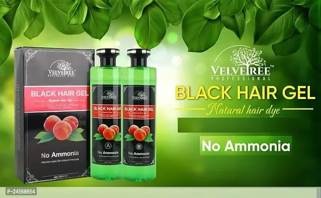 Velvetree Hair Color Gel, Natural Black Color Dye for Hair Care