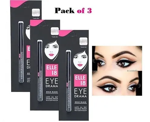 Elle 18 Eye Drama Bold Black Eye Care Kajal - Set Of 3