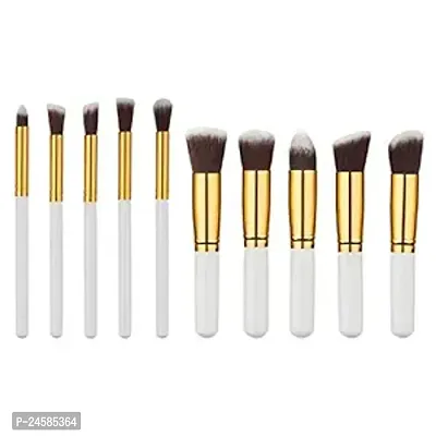 Makeup Brushes -Set of 10 Pieces (White)
