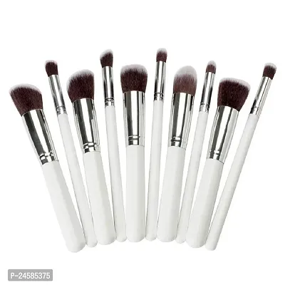 Professional White Makeup Brush Set of 10 pcs