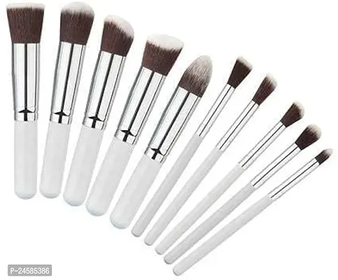 Makeup Brush Set Face And Eye Makeup Brushes Set of 10 Pieces (White)