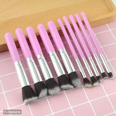 Make Up Brush, 10 Piece Soft Pink Makeup Brushes