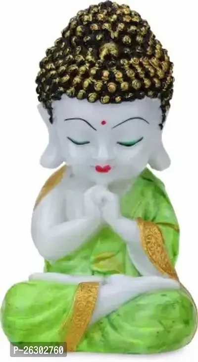 Beautiful Lord Meditating Position Monk Statue For Good Luck Decorative Showpiece-thumb0