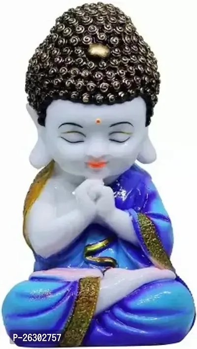 Beautiful Lord Meditating Position Monk Statue For Good Luck Decorative Showpiece-thumb0