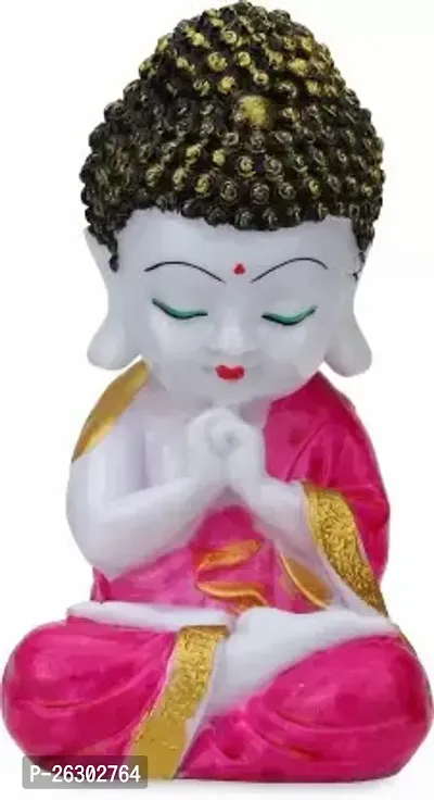 Beautiful Lord Meditating Position Monk Statue For Good Luck Decorative Showpiece-thumb0