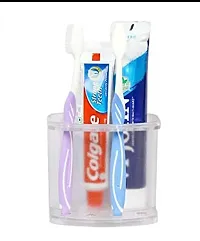 SKS - 4in1 (Soap case/Toothbrush Holder/Paste Holder) (Material :- Acrylic PP) Acrylic Toothbrush Holder (Clear, Wall Mount)-thumb2