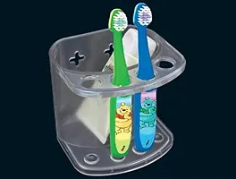SKS - 4in1 (Soap case/Toothbrush Holder/Paste Holder) (Material :- Acrylic PP) Acrylic Toothbrush Holder (Clear, Wall Mount)-thumb1