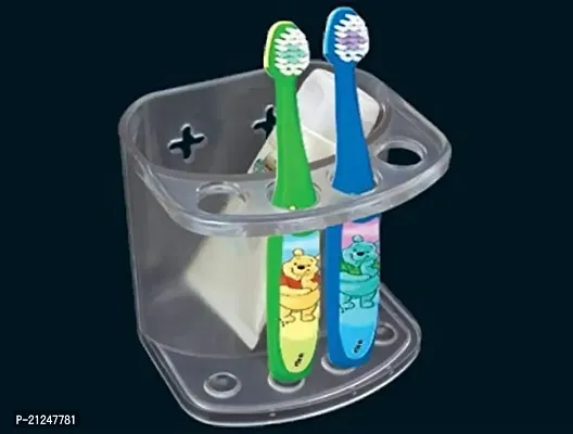 SKS - 4in1 (Soap case/Toothbrush Holder/Paste Holder) (Material :- Acrylic PP) Acrylic Toothbrush Holder (Clear, Wall Mount)-thumb2