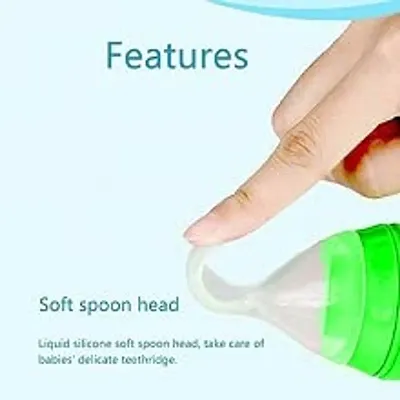 Baby Silicone Food Feeder With Soft Silicone Spoon - 90ml