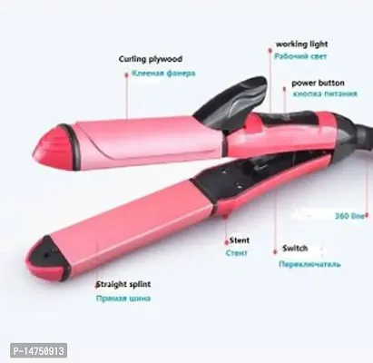 2-in-1 Ceramic Plate Essential Combo Beauty Set of Hair Straightener and Plus Hair Curler for Women straightening machine Beauty Set of Professional Hair Straightener Hair Curler with Ceramic Plate Fo-thumb4