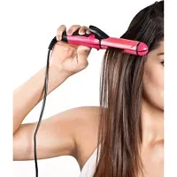 2-in-1 Ceramic Plate Essential Combo Beauty Set of Hair Straightener and Plus Hair Curler for Women straightening machine Beauty Set of Professional Hair Straightener Hair Curler with Ceramic Plate Fo-thumb1