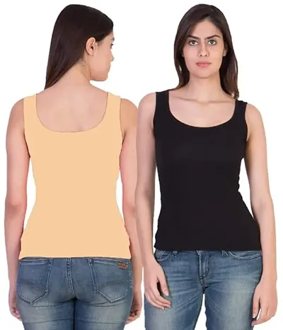 17Hills® Pack of 2 Premium Tank Top Vest Top Camisole Sando Spaghetti Inner Wear Camis for Women,Girls Group-E
