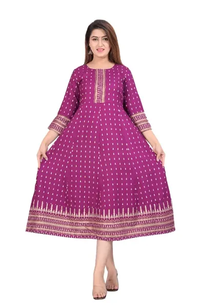 NUPITAL Women's Rayon Anarkali Kurti