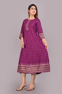 Trendy Rayon Slub Printed Anarkali Kurta-thumb1