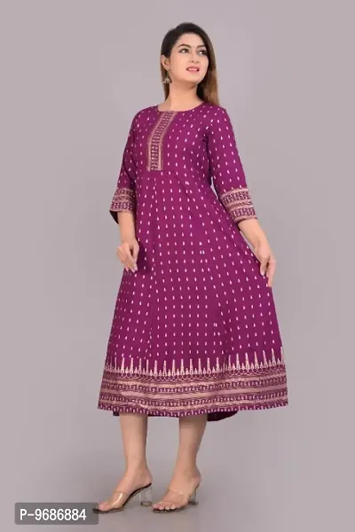 Trendy Rayon Slub Printed Anarkali Kurta-thumb2