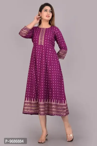 Trendy Rayon Slub Printed Anarkali Kurta-thumb5