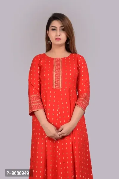 Trendy Rayon Slub Printed Anarkali Kurta-thumb4