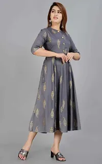 Smien Women Rayon Flower Print Anarkali Kurta-thumb4