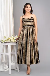 Beautiful Rayon Slub Gold Print Sleeveless Kurta-thumb1