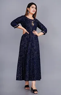 Smien Women 1101 Bhandaj buta Anarkali Kurta_blue-thumb2