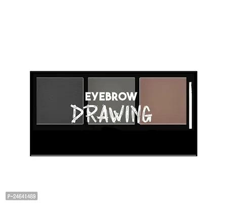 Eyebrow Drawing Palette 3 Shades With 1 Brush, Ultimate Brow Kit, Eyebrow Kit to Shape, Define and Fill the Eyebrows,Waterproof Non-Transfer Smudgeproof Eyebrow Palette,(Dark Grey, Carbon Grey, Brown)-thumb0