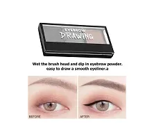 Eyebrow Drawing Palette 3 Shades With 1 Brush, Ultimate Brow Kit, Eyebrow Kit to Shape, Define and Fill the Eyebrows,Waterproof Non-Transfer Smudgeproof Eyebrow Palette,(Dark Grey, Carbon Grey, Brown)-thumb3