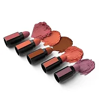 5 in 1 Matte Lipstick, Waterproof and Long Lasting,(Red + Nude) Edition Lipstick SET (Pack of 2)-thumb2