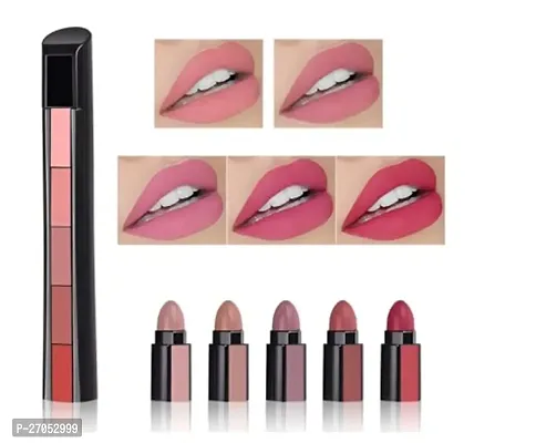 5-in-1 Lipstick 7.5gm| Five Shades In One| Long Lasting, Matte Finish| Non Drying Formula with Intense Color Payoff (Pack Of 2)-thumb2