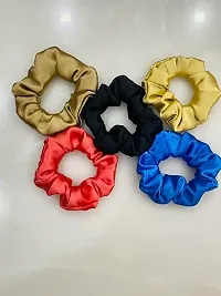 5 Pack Scrunchies for Hair, Hair Scrunchies for Women Girls, Soft Satin Scrunchy for Sleeping, Big Sleep Tie Scrunchie with Elastic Hair Bands for Thick Thin Fine Curly Hair-thumb1