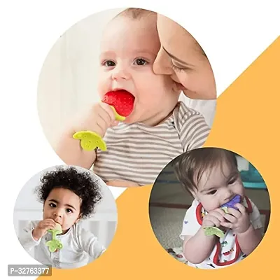 Baby Teething Silicone Bpa Free Natural Organic Freezer Safe Teethers For Newborn Infant, Soft  Textured-Babies Shower Gift(Pack Of 3)-thumb3