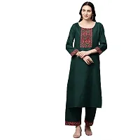 Shret Fabrics Women's Cotton Straight Kurta with Palazzo and Dupatta-thumb4