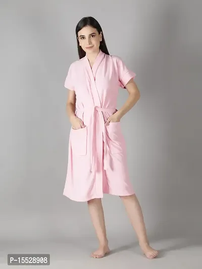 Pink Terry Cotton  Bathrobe for Women