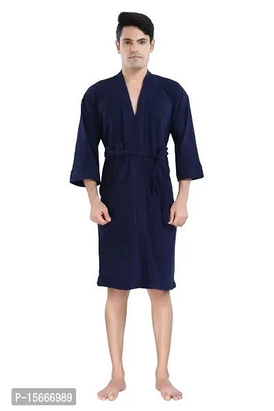 LacyLook Red Terry Cotton Bathrobe Mens