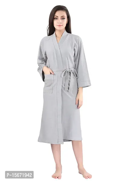 LacyLook Grey Full Terry  Bathrobe Womens