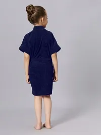 Lacylook Kids Girls  Micro Terry Bathrobe Navy blue-thumb1