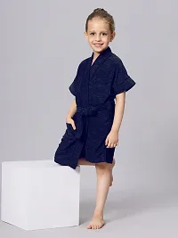 Lacylook Kids Girls  Micro Terry Bathrobe Navy blue-thumb2